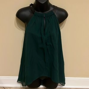 Silk/lamb leather blouse sleeveless as is( slight pull) reflected in price